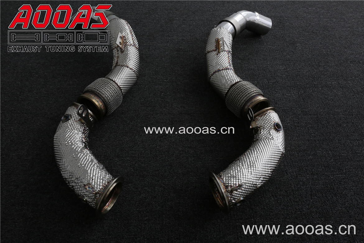 18 BMW M5, f90, 4.4t    All SS304 / Catless Downpipe With Heat Shield